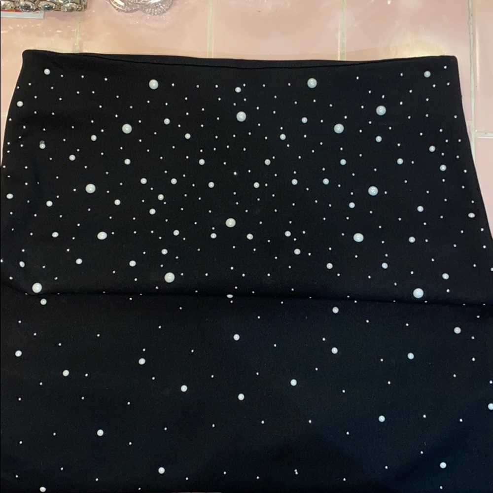 Black Perl beaded pencil skirt